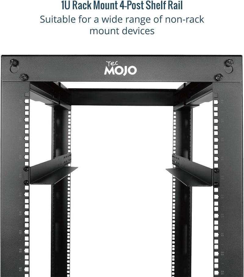 Tecmojo 2 Pack 1U Universal Rack Mount Rails,4-Post Server Rack Shelf Rail with 20.9"-32" Adjustable Depth Fit for Non-Rack Mountable Server/Networking/AV/IT Equipment - Image 5